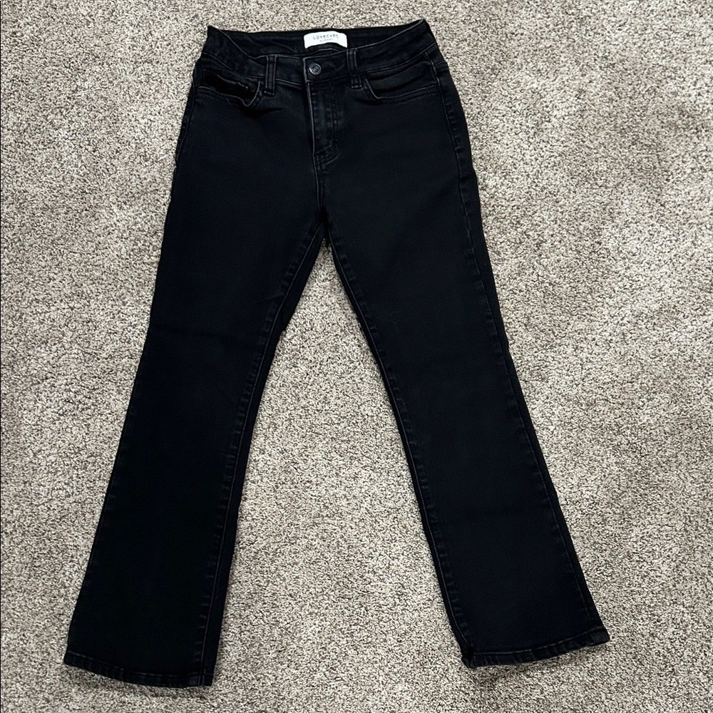 Lovervet by Vervet Black Crop Kick Ankle Jeans for Women - Picture 3 of 5